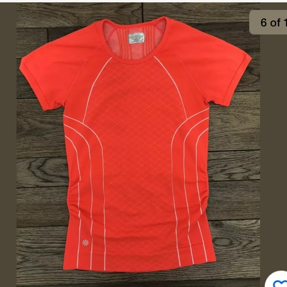 Athleta Finish Fast Seamless Active Tangerine Sm - Picture 5 of 8